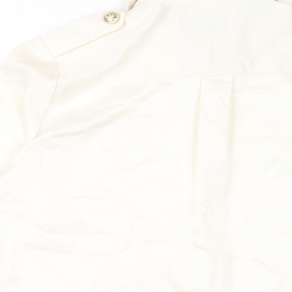 Womens UK Size 6 River Island Ivory Basic Button-Up