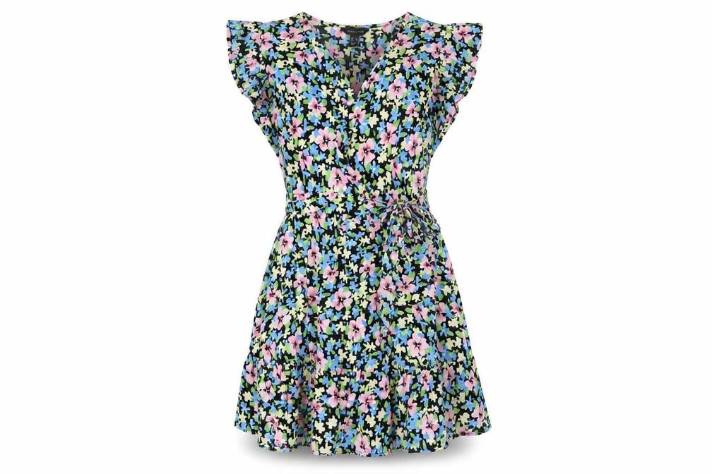 New Look Womens Multicoloured Floral Polyester A-Line Size 12 V-Neck Pullover