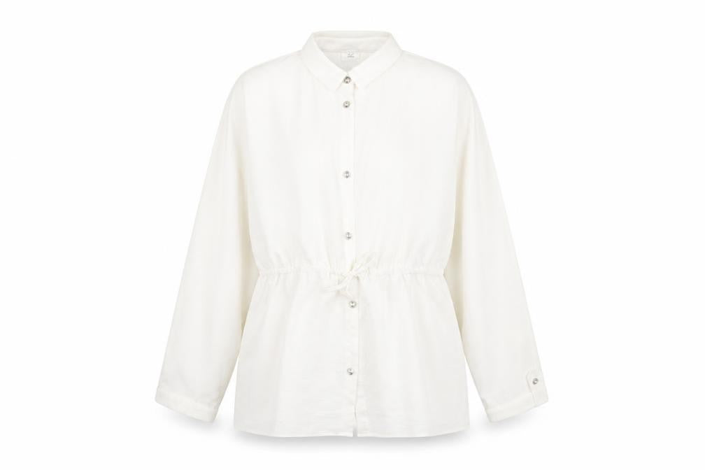 Front view of River Island girls’ white polyester basic button-up, size 11-12, years collared button