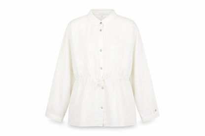 Front view of River Island girls’ white polyester basic button-up, size 11-12, years collared button