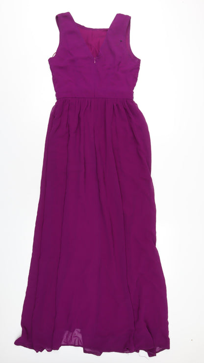 Julien Macdonald Womens Purple Polyester Mermaid Size 8 Round Neck Zip