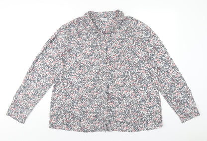 Damart Womens Multicoloured Geometric Polyester Basic Button-Up Size 22 Collared