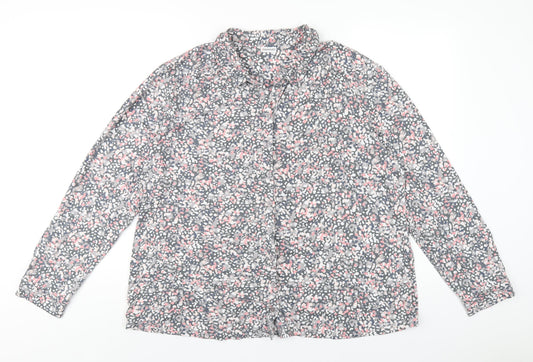 Damart Womens Multicoloured Geometric Polyester Basic Button-Up Size 22 Collared