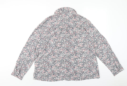 Damart Womens Multicoloured Geometric Polyester Basic Button-Up Size 22 Collared