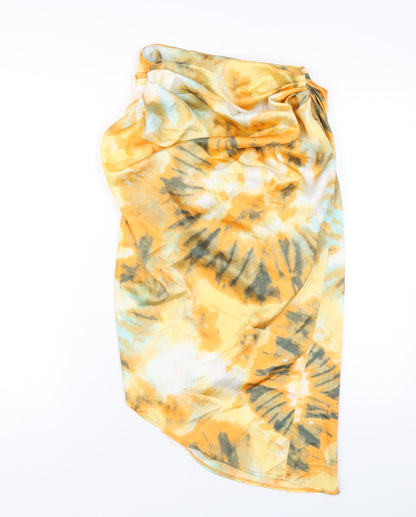 PRETTYLITTLETHING Womens Multicoloured Geometric Polyester A-Line Skirt Size 6 Zip