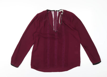 Womens UK Size S Daniel Rainn Purple Basic Blouse