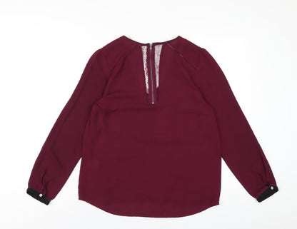 Womens UK Size S Daniel Rainn Purple Basic Blouse
