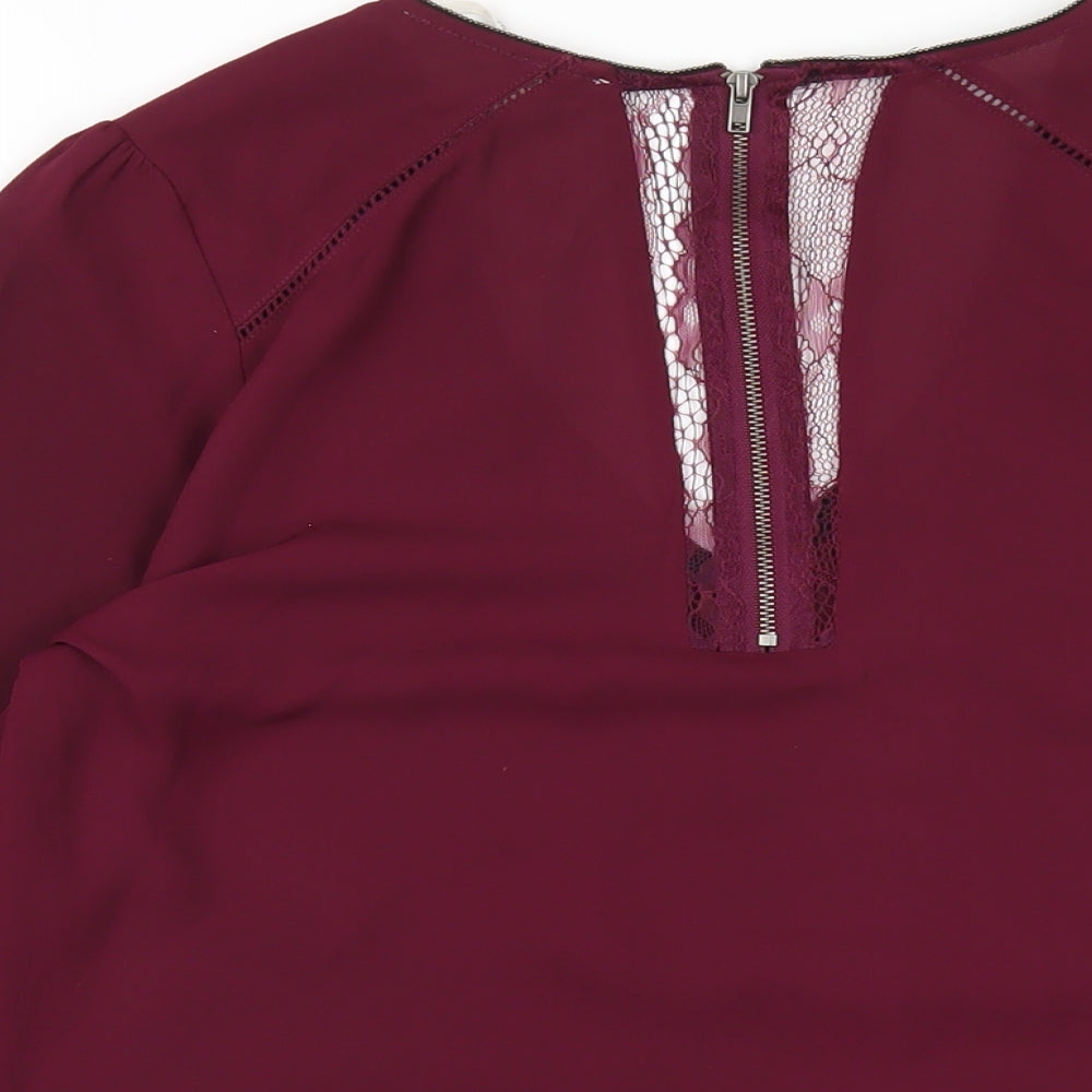 Womens UK Size S Daniel Rainn Purple Basic Blouse