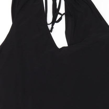 Boohoo Womens Black Polyester Bodysuit One-Piece Size 24 Snap