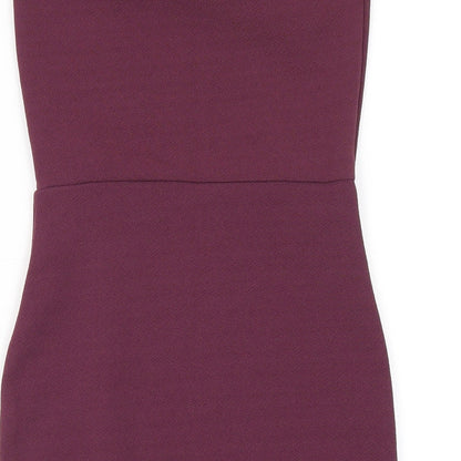 PRETTYLITTLETHING Womens Purple Polyester Bodycon Size 6 Square Neck Pullover
