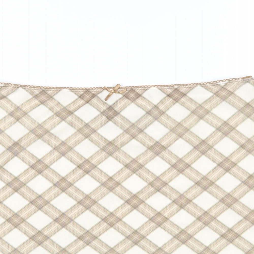 H&M Womens Beige Plaid Polyester Mini Skirt Size S