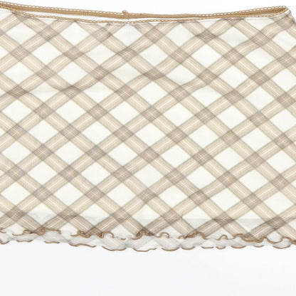 H&M Womens Beige Plaid Polyester Mini Skirt Size S