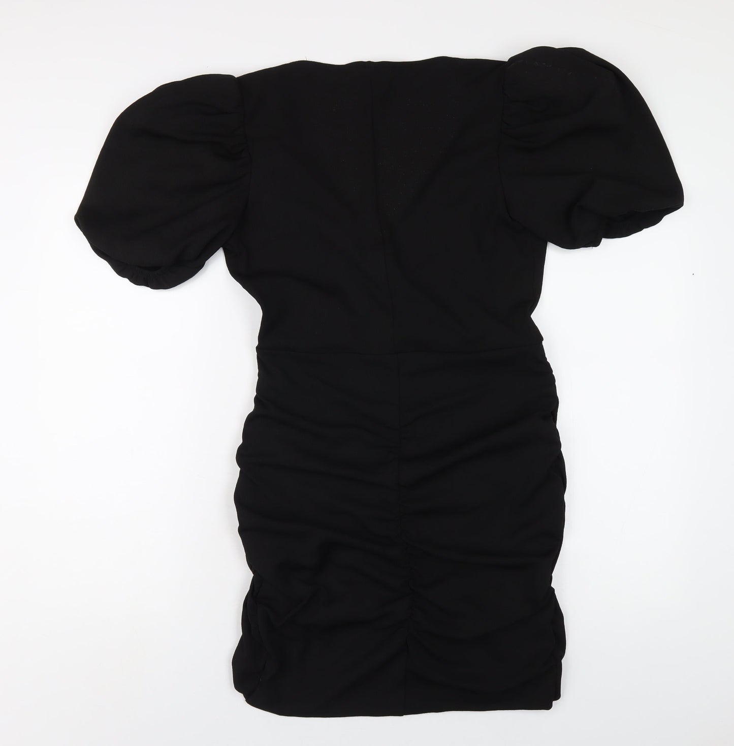 H&M Womens Black Polyester Bodycon Size M V-Neck Pullover