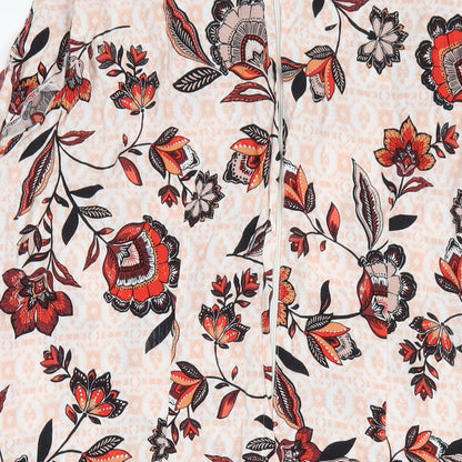 Evans Womens Multicoloured Geometric Viscose A-Line Size 26 Round Neck Zip