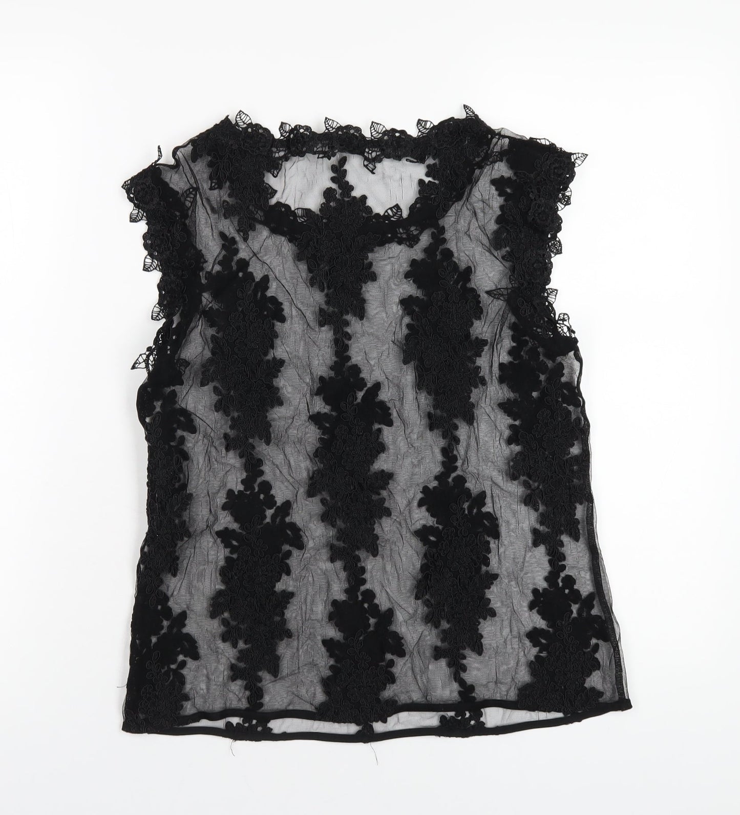 Womens UK Size 10 River Island Black Basic T-Shirt