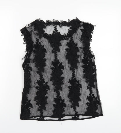 Womens UK Size 10 River Island Black Basic T-Shirt