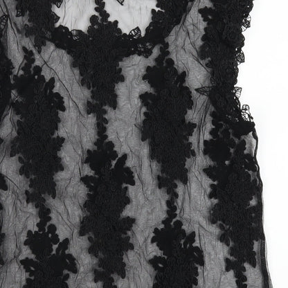 Womens UK Size 10 River Island Black Basic T-Shirt
