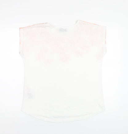 Womens UK Size 14 BASSINI White Basic T-Shirt