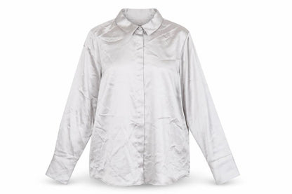 Womens UK Size 14 Marks and Spencer Silver Basic Button-Up