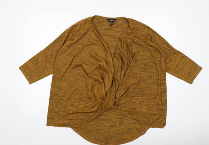 Womens UK Size L New Look Brown Basic Blouse