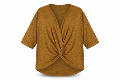 Womens UK Size L New Look Brown Basic Blouse