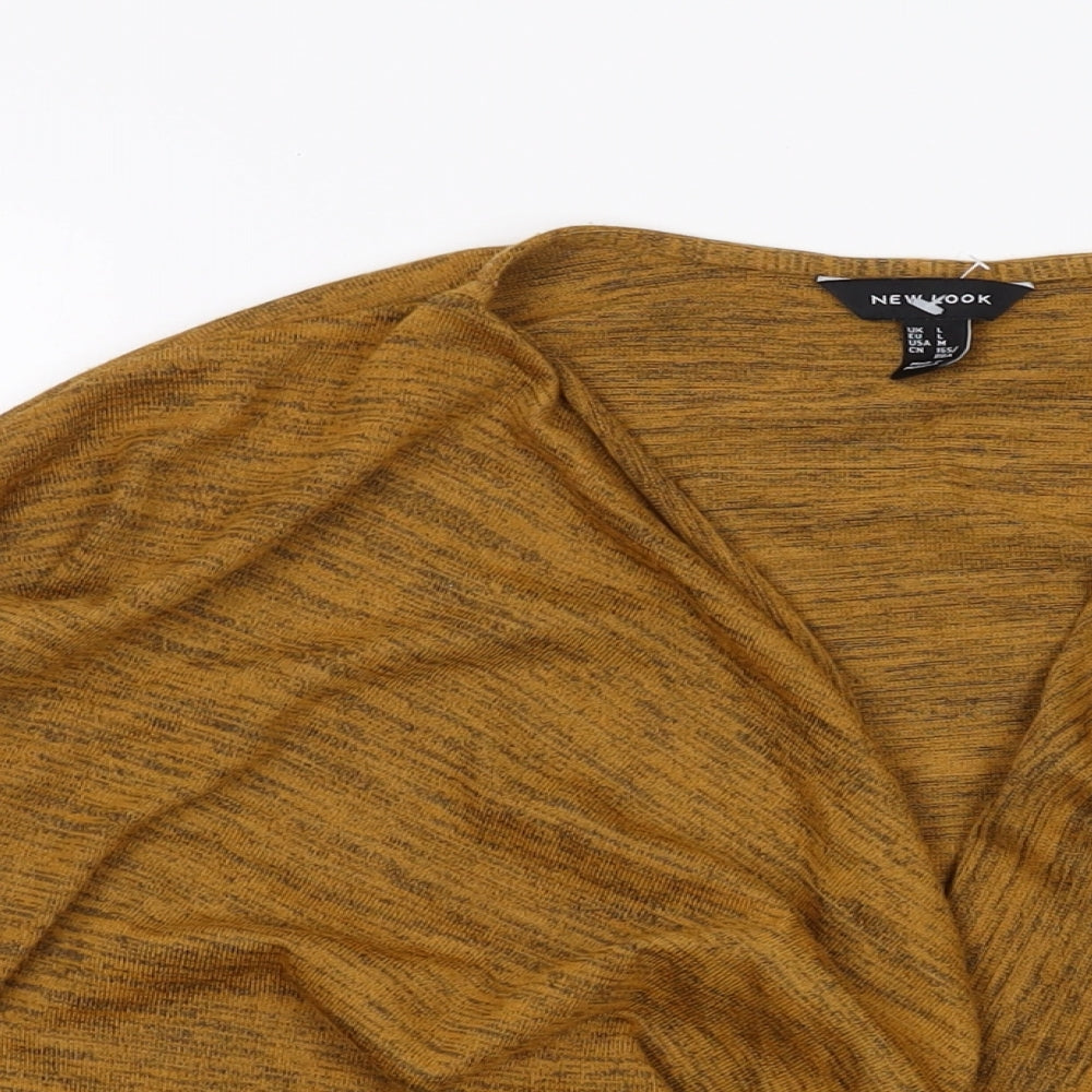 Womens UK Size L New Look Brown Basic Blouse
