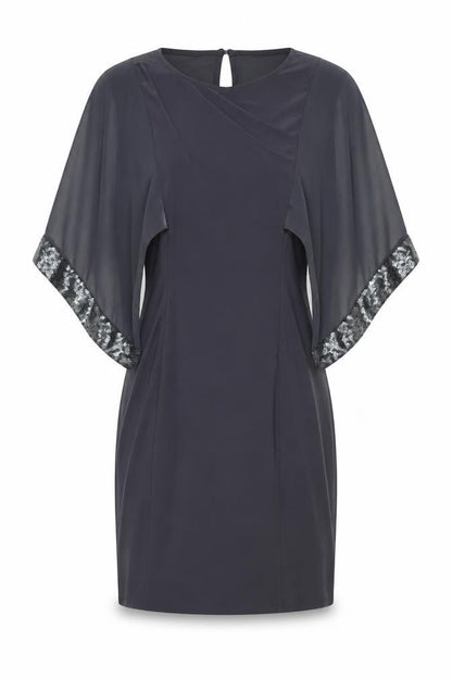 Wallis Womens Grey Polyester Bodycon Size 8 Round Neck Pullover