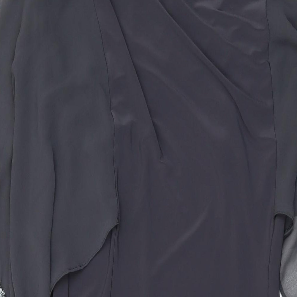 Wallis Womens Grey Polyester Bodycon Size 8 Round Neck Pullover