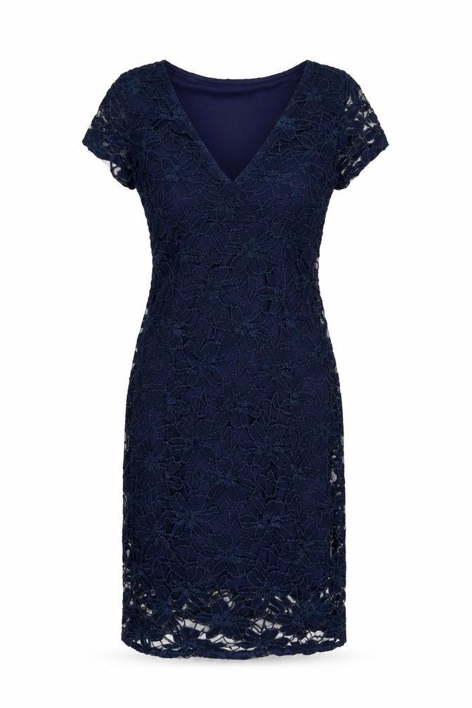 Apricot Womens Blue Cotton Sheath Size 10 V-Neck Pullover