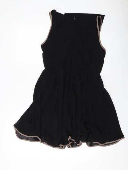 Apricot Womens Black Polyester A-Line Size S Cowl Neck Zip