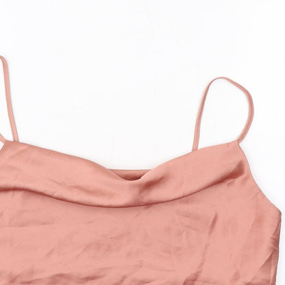 Miss Selfridge Womens Pink Polyester Camisole Tank Size 12 Cowl Neck