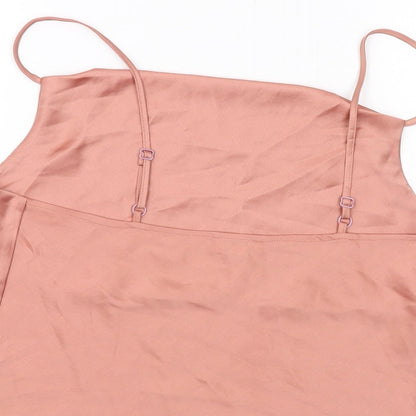 Miss Selfridge Womens Pink Polyester Camisole Tank Size 12 Cowl Neck