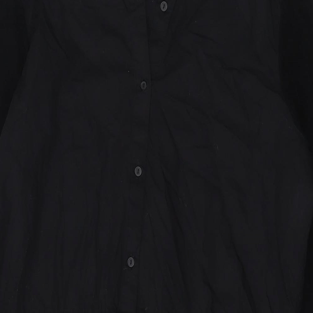 Witchery Womens Black Viscose Jumper Dress Size 8 V-Neck Button
