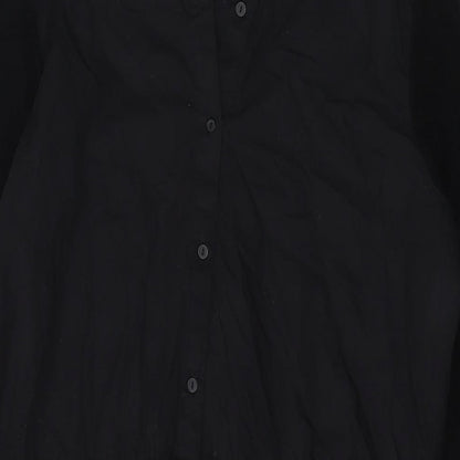 Witchery Womens Black Viscose Jumper Dress Size 8 V-Neck Button