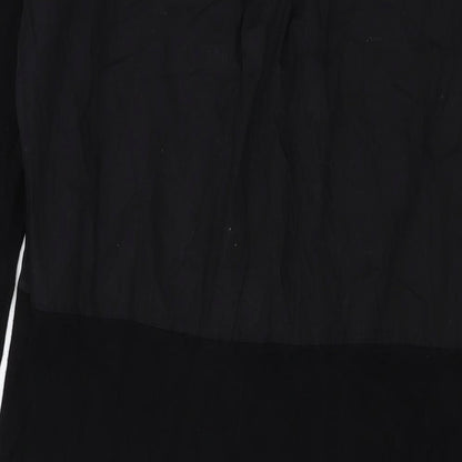 Witchery Womens Black Viscose Jumper Dress Size 8 V-Neck Button
