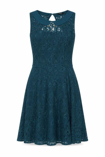 Oasis Womens Green Polyamide A-Line Size 10 Collared Zip