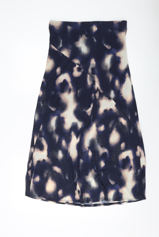 Dorothy Perkins Womens Blue Geometric Polyester A-Line Skirt Size 12
