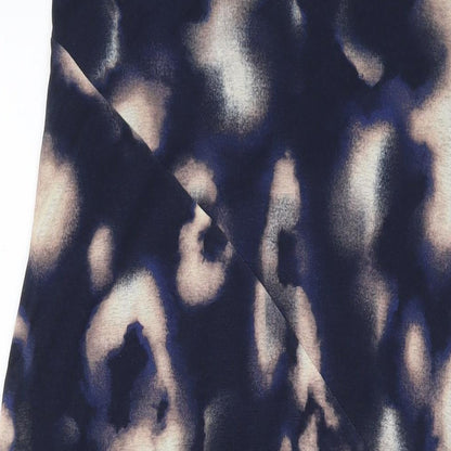 Dorothy Perkins Womens Blue Geometric Polyester A-Line Skirt Size 12