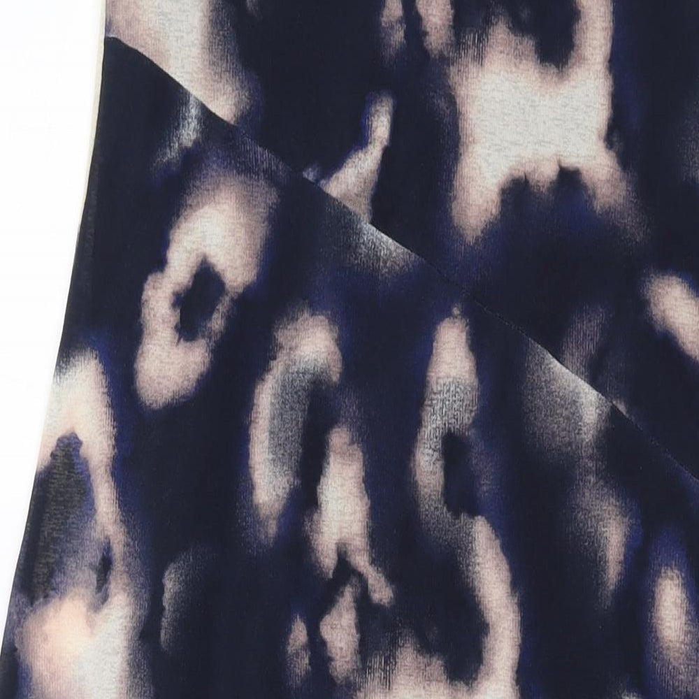 Dorothy Perkins Womens Blue Geometric Polyester A-Line Skirt Size 12