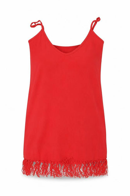 Womens UK Size 10 Boohoo Red Basic Tank