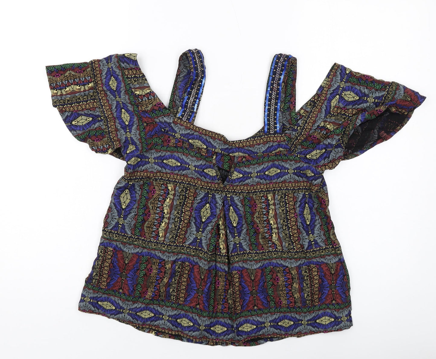 Womens UK Size 6 NEXT Multicoloured Basic Blouse