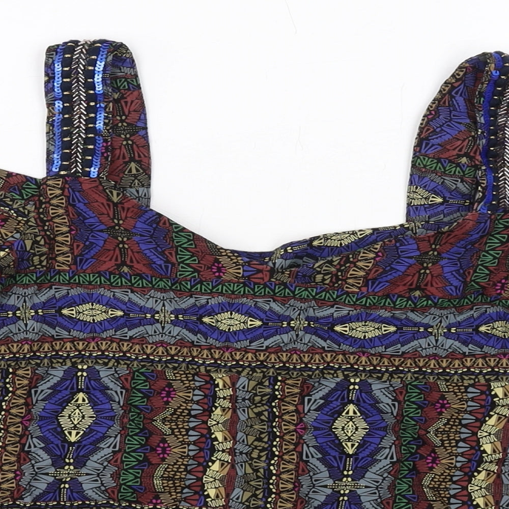 Womens UK Size 6 NEXT Multicoloured Basic Blouse