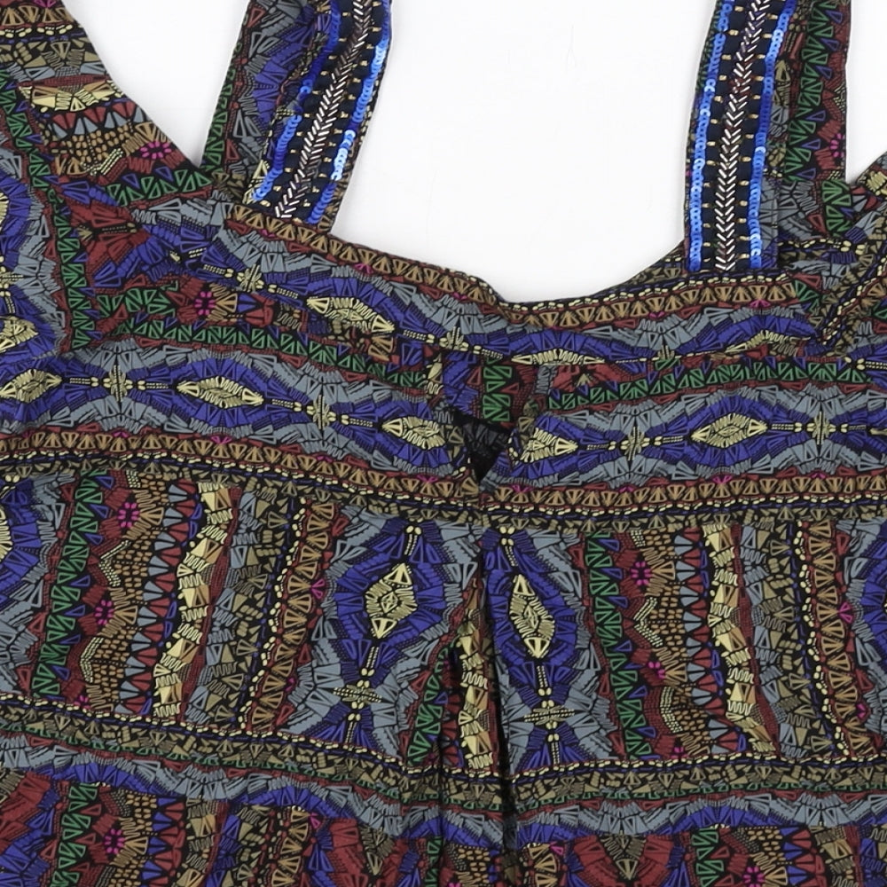 Womens UK Size 6 NEXT Multicoloured Basic Blouse