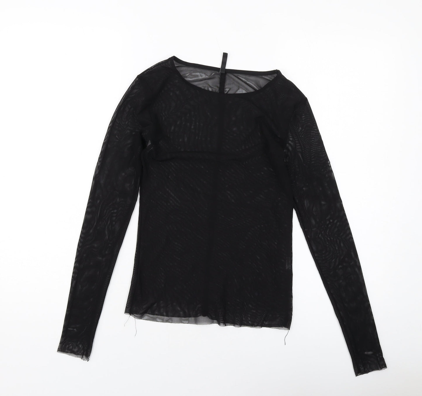 Womens UK Size S Stradivarius Black Basic T-Shirt