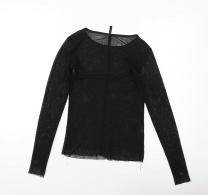 Womens UK Size S Stradivarius Black Basic T-Shirt