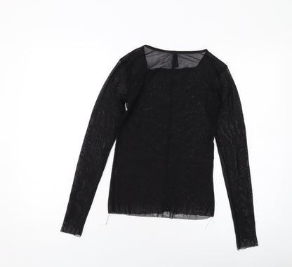 Womens UK Size S Stradivarius Black Basic T-Shirt