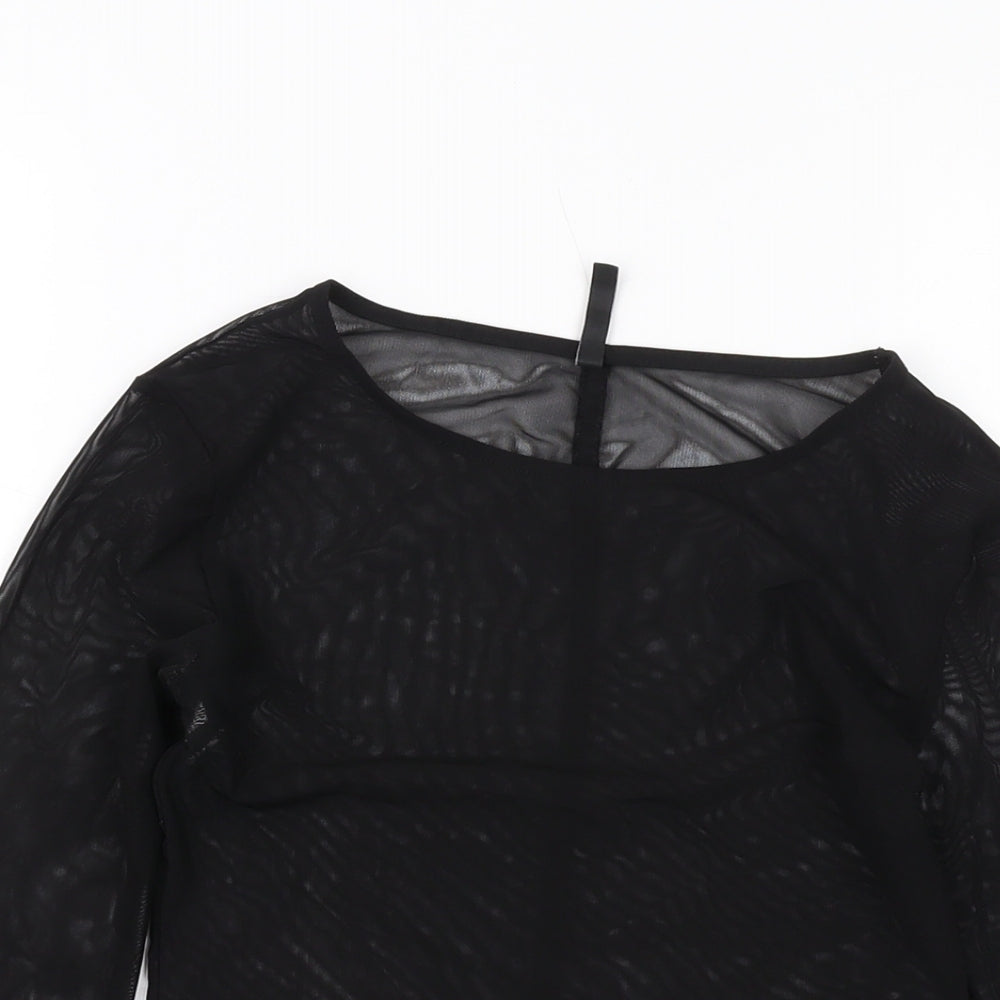Womens UK Size S Stradivarius Black Basic T-Shirt