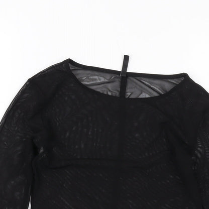 Womens UK Size S Stradivarius Black Basic T-Shirt
