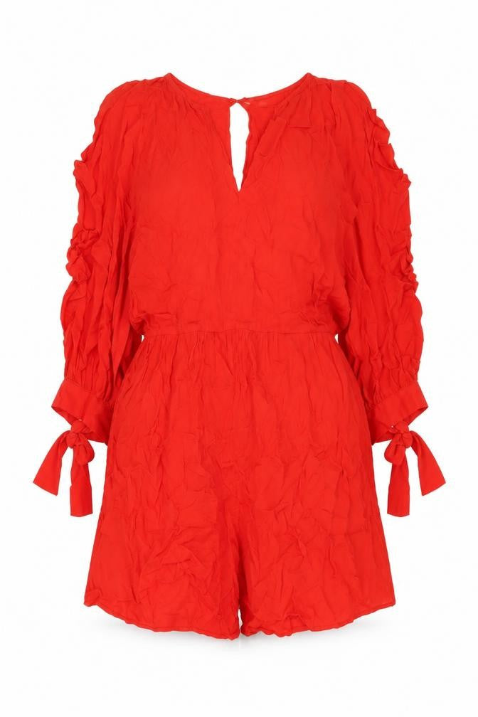 Womens UK Size 8 H&M One-Piece Red Playsuit