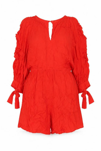 Womens UK Size 8 H&M One-Piece Red Playsuit